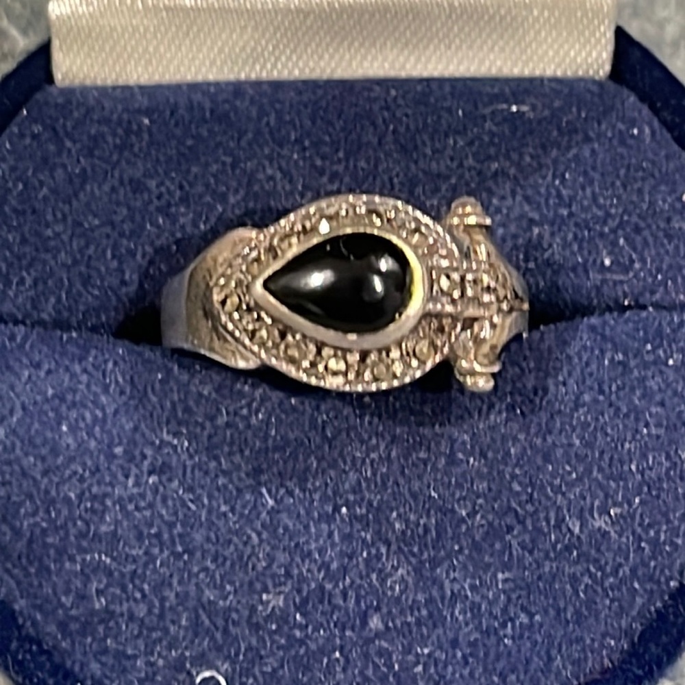 Marcasite Onyx Ring